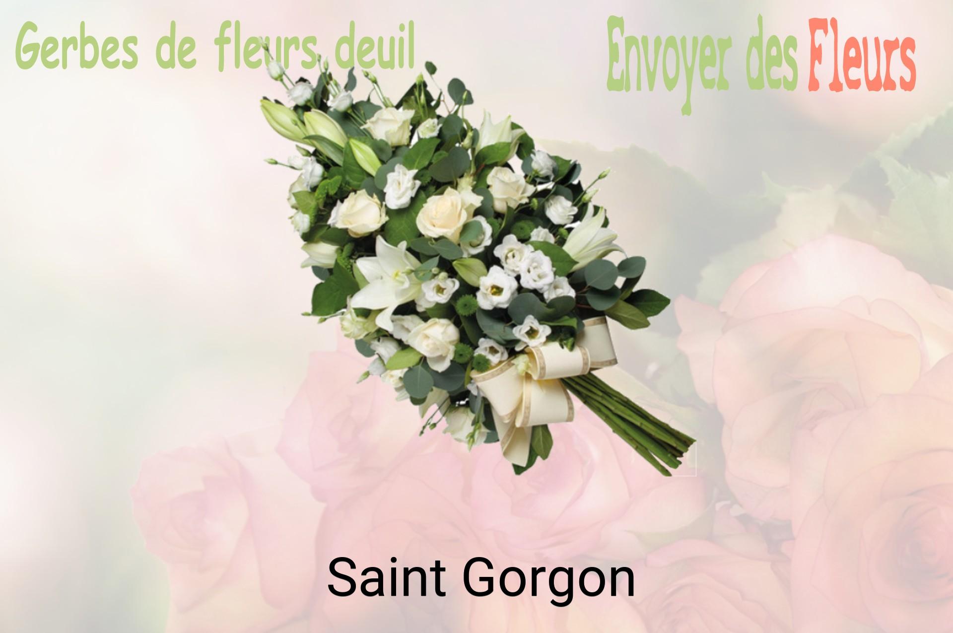 Gerbe de fleurs de deuil livrée à Saint-Gorgon
